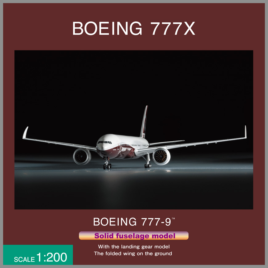 9X20102 1:200 BOEING 777-9 BOEING ハウスカラー 地上折りたたみ翼 