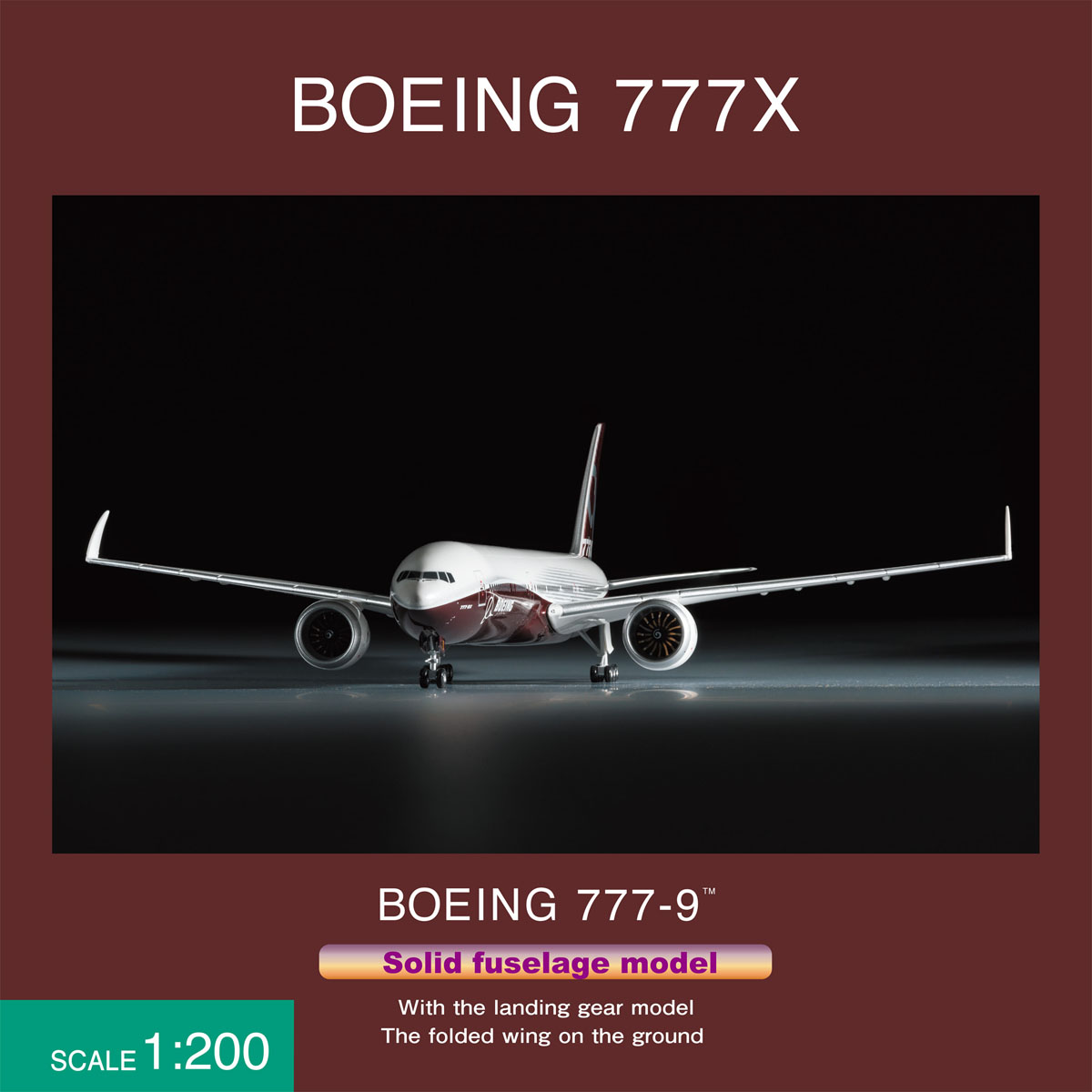 9X20102 1:200 BOEING 777-9 BOEING ハウスカラー 地上折りたたみ翼 