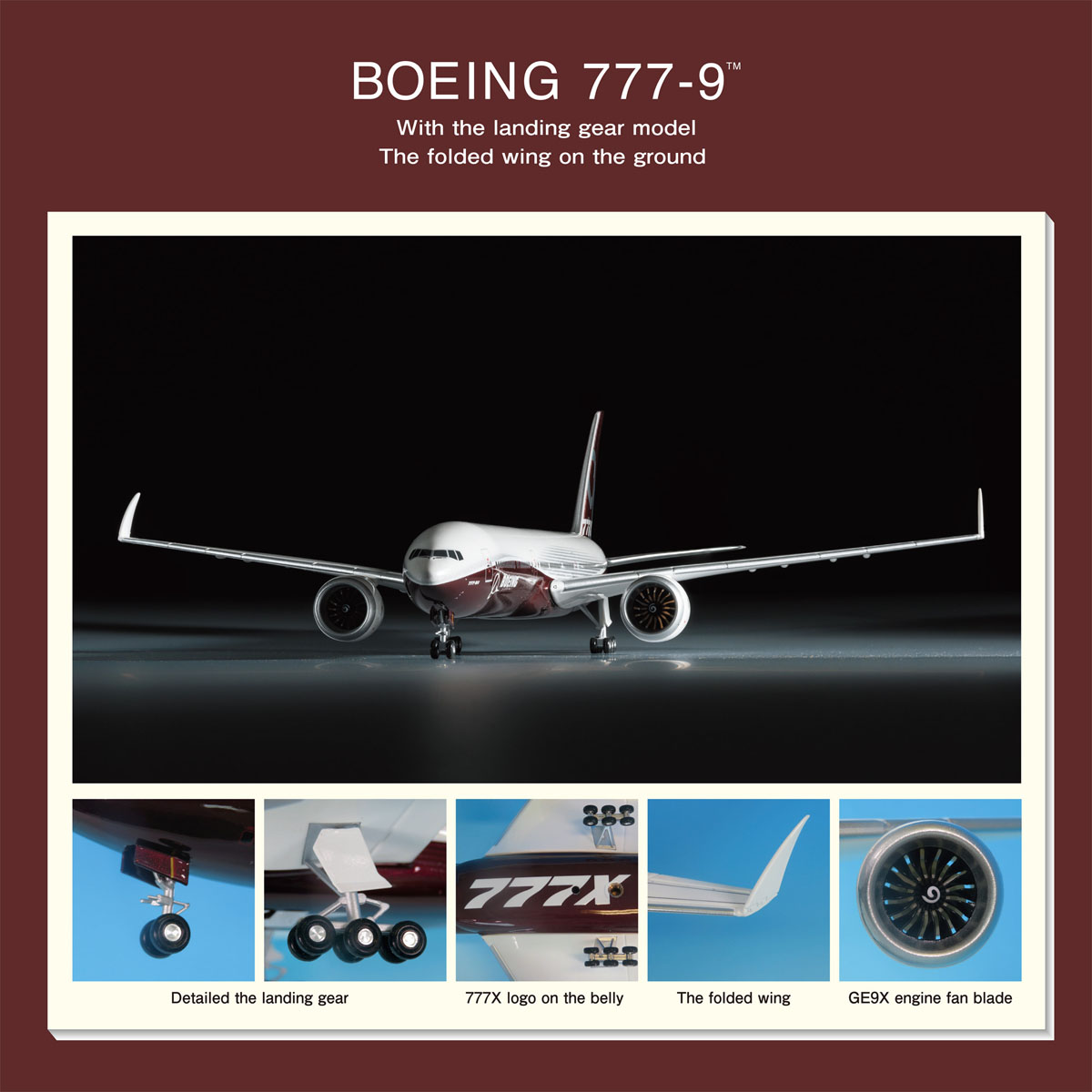 9X20102 1:200 BOEING 777-9 BOEING ハウスカラー 地上折りたたみ翼