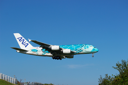 NH20164 1:200 A380 JA382A FLYING HONU エメラルドグリーン 完成品