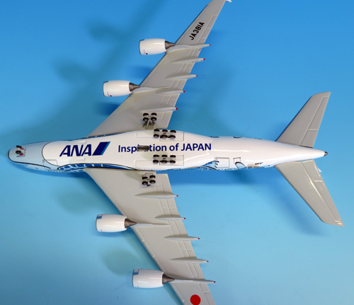NH40099 1:400 A380 JA381A FLYING HONU ANAブルー ダイキャストモデル 